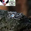 Cluster Rings OMHXZJ Wholesale European Fashion Woman Man Party Wedding Gift Silver White Leaves Moonstone Taiyin Ring RR327