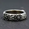 S925 Sterling Silver Punk Rings Hand Make World War Second Army Fan Medal Honor Pure Argentum Czaszka Biżuteria dla mężczyzn i kobiet