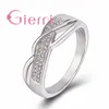 Bagues de Grappe Dernière Bague de Promesse Pour Hommes Femmes Mariage Fiançailles Anniversaire Accessoires 925 Argent Sterling Cristal Autrichien Pavé Bijoux