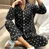 Plaid Women Pajamas Set Homewear Long Sleeves Grid Pijamas Set Soft Comfortable Pyjamas Sleepwear Suit for Girls Female Lingerie Q0706