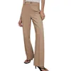 SheBlingBling ZA Women Pant Traf Casual High Waist Chic Office Ladies Female Elegant Beige Straight Suit Pants Trousers 211124