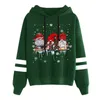 Women's Hoodies Sweatshirts Christmas Gnome Printed Hooded Sweatshirt Ladies Loose Tops Drawstring Hoodie roupas feminina Y1118