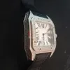 Iced Out Herrenuhren, mechanisches Automatikwerk, Armbanduhr, Lederarmband, Originalschließe, Diamantgehäuse, Uhr, Lifestyle, wasserdicht194F