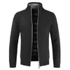 Printemps Hommes Veste Slim Fit Col Montant Vestes À Glissière Hommes Solide Coton Épais Chaud Pull Occasionnel Manteau Hommes 211013