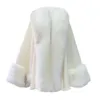 Scarves Warm Outwear Cape Red Black White Autumn Winter Big Cloak Loose Large Fur Shawl Coat Poncho239N