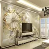 Sfondo fotografico personalizzato stereo murale 3D ricchi gioielli fiori tv sfondo wall paper papel de parede 3d