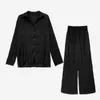 Two Piece Sets Women Shirts Top+Wide Leg Pants Casual Solid White Black Spring Summer Drape Baggy 2 Set Female 210608