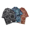 Bandana Camisa Masculina Paisley Estampada Meninos Manga Curta Top Havaiano Praia Solta Moda Verão Roupas Masculinas 210608