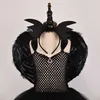 Costume da tutu da strega nera per ragazze Abiti da tutu cosplay con ali per capelli Bambini Costumi di Halloween Abiti Abiti set 0-12Y X0803