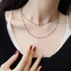 Chaînes véritable or 18 carats noir Laser collier de perles Style Simple pur AU750 chaîne de corde pour les femmes bijoux fins cadeaux personnaliser