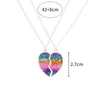 Collane con ciondolo Simpatico cuore colorato a forma di procione Magnete Catena Amici Collana BFF Amicizia Gioielli per bambini Regalo per ragazze
