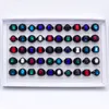 Whole Bulk Lot 20pcs Glass Gem Metal Black Not Fade Jewelry Band Rings For Men Women Mix Style269S