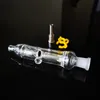 Nector Collector Mini Bong de vidrio con 10 mm 14 mm Clavo de titanio Plástico Keck Dab Plataformas petrolíferas Tubería de agua pequeña Kits NC NC12 Pipas de mano para fumar