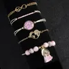 Pcs/ensemble plage rétro bracelets coeur carte géométrie coquille gland perlé infini bracelet ensemble femmes bohème bijoux accessoires lien chaîne