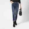 Damskie dżinsy Casual Slim-Fit Fit Ołówek Skinny Noga Dżinsowe Spodnie Dark Wash Mid Waist Dla Femmal Jesień Design 211129