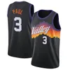 Devin 1 Booker Basketball Jersey Chris 3 Paul Mens DeAndre 22 Ayton 75th Anniversary Jerseys Black white shorts