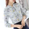 Femmes Blusas Tops Dames Mousseline de soie à manches longues Floral Fleur Imprimer Plus Taille Coréenne Mode Vêtements Blouse Chemise 881E 210420