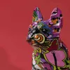Nordic Malarstwo Art Graffiti Bulldog Dog Kreatywny Żywicy Rzemiosło Home Decoration Gabinet Wino Decor Prezent 211101