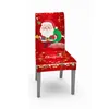 Weihnachten Tischdecke Stuhlabdeckung Set Küchentisch Dekor Santa Claus Elastische Wasserdichte Home Textilbezüge