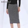 Paid Skirt For Women High Waist Hit Color A Line Loose Oversized Elegant Midi Skirts Female Clothiing Fashion 210521