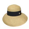 Verão women039s chapéu de palha alta qualidade moda proteção solar praia personalidade aba larga fita feminina brimmed2346883