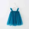 Baby Girl Summer Dress Solid Mesh Tutu Dress Toddle Cute Party Suspender Dresses Kids Princess Dress Baby Children's Clothing G1215