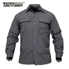 Tacvasen roupa militar masculina leve camisa do exército secagem rápida tático verão removível manga longa trabalho caça 220118