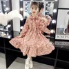 Teen Kleider für Mädchen Kleidung Herbst Winter Neue Mädchen Kleid Langarm Mode Baumwolle Blumen Kleid Kinder Kostüm 12 Y Q0716