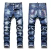 Mannen Badge Rips Stretch Zwarte Jeans Mode Slim Fit Gewassen Motocycle Denim Broek Heren Hip Hop Broek met panelen voor mannen 1073355