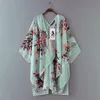 القمصان النسائية Kimono Bohemian Cardigan قميص طباعة الأزهار خمر