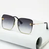 Sunglasses Vintage Square Women Brand Designer Retro Metal Frame Ladies Sun Glasses Rimless Gradient2794