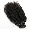 Afro Kinky Curly Straight Deep Water Yaki 4A 4B 4C Cuticle Aligned Remy Virgin 6D Vorgebundene brasilianische indische Echthaarverlängerung6500779