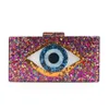 Lady Chain Shoulder Crossbody Handbag Acrylic Evil Eye Purse Women Box Evening Bags and Clutches211h