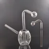 5.5Inch Mini Glass Oil Burner Bong Hookah with Carb Hole Recycler Bubbler Water Pipe Handsize Dab Rig Bongswith Downstem Oil Burner Pipes