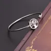 Tree Of Life Silver Color Bangle Metal Openwork Beads Open Lady Fashion Glamour Statement Jewelry Vintage