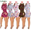 Dames Jumpsuit Designer 2022 Slanke Sexy Valentine Day Love Pattern Letters Gedrukt Home One Stuk Broek Dames Mode Rompertjes 5 Kleuren