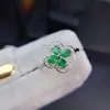 Cluster ringen bloemstijl 100% natuurlijke en echte smaragdgroene ring edelsteen bruiloftsbetrokkenheid voor vrouwen fijne sieraden geschenk groothandel