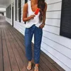 Women's Jeans Casual Women Plus Size Drawstring Elastic Waist Loose Denim Long Pants