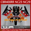 Kit de carrosserie pour HONDA CBR400 RR NC29 CBR 400 RR CC NC23 400CC 88-99 Carrosserie 66No.0 CBR400RR 94 95 96 97 98 99 CBR 400RR 1994 1995 1996 1997 1998 1999 Carénage OEM Flammes rouges