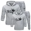 Men039S -spårning 2021 Fashion Autumn Winter Sweatsuits For Men Women Sportwear Set King eller Queen Printed Par Suits 2st HO1257884