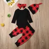 Noworodek Kid Baby Boy 0-12m 3 sztuk Ubrania Kombinezon Body Spodnie Hat Stroje Zestaw G1023