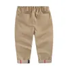 Fashion Spring Children Boys Brand calça xadrez casual Autumn Roupas recém -nascidas calças esportivas para bebês