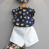Tjejer kläder sätter sommar europeisk och amerikansk stil utskrift design barn baby barn 210611