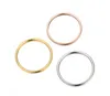 Anello di qualità Seiko 1mm Anello in acciaio inossidabile ultra fine con superficie ad arco lucido Anello semplice in acciaio al titanio in oro rosa da donna