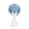 Anime mon héros académique Shigaraki Tomura Cosplay perruque courte bleue Boku pas de cheveux en Fiber résistant à la chaleur + casquette Y0913