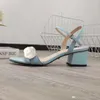 2021 luxurys classic metal leather sandals sequins round head sexy beach party size 34-41