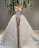 Biała 3d Kwiatowa Suknia Ślubna Koronkowa Aplikacje Illusion Mermaid Latared Ruffles Robe de Soiree Turkish Couture Dubai Abendkleid Nowożeńcy Suknie