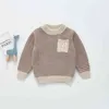 Herbst Winter Baby Jungen Pullover Kinder Gestrickte Kleidung Kinder Pullover Jumper Kleinkind Gestreiften Europäischen Amerikanischen Stil Junge 211104