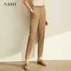 Amii printemps été pantalon femme bureau dame solide taille haute femme pantalon mode costume droit pantalon pour femmes 11960733 210706