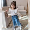 Kot 2022 Yabancı Stil Geniş Bacak Pantolon Kız 'Kore Versiyonu Büyük Düz Uzun Gevşek